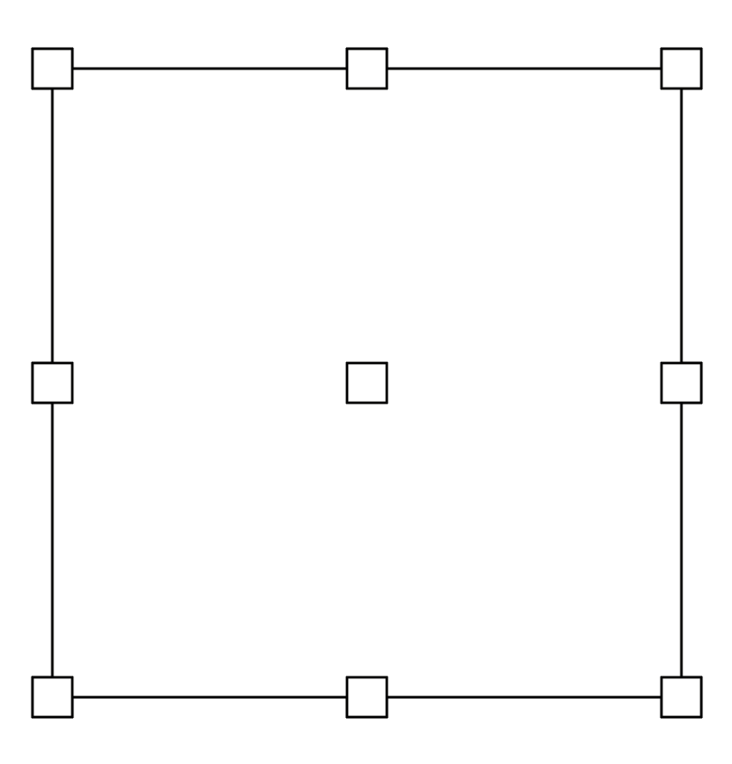 Image showing a cube with 9 cubes positioned in a 3x3 grid indicating the snappable locations