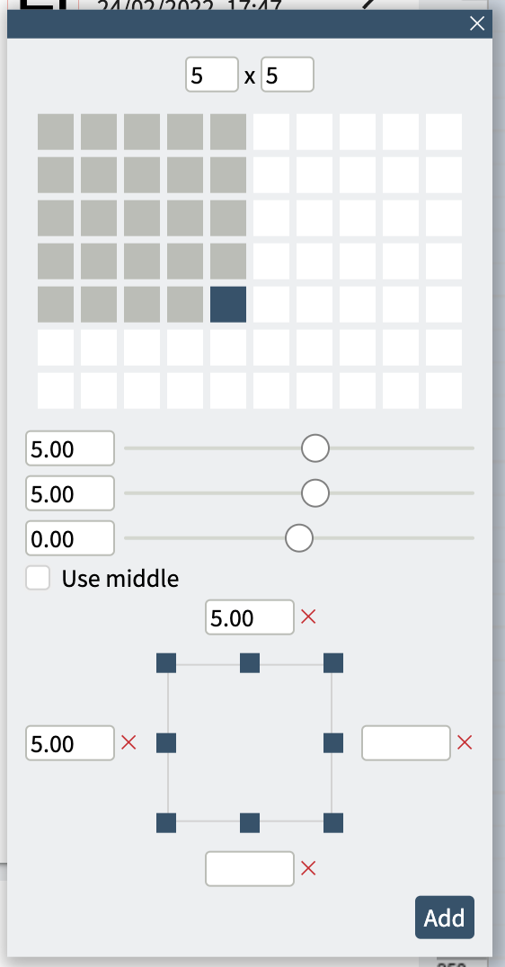 Screenshot of the Design Array dialog