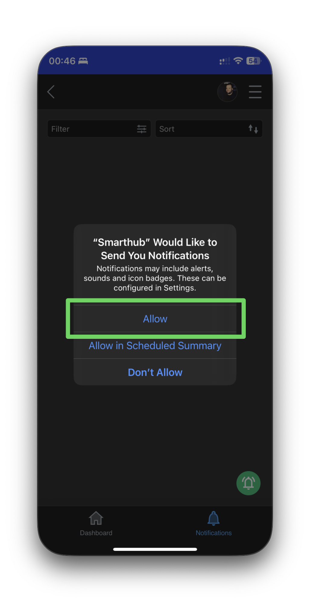 iOS Allow Notifications Prompt