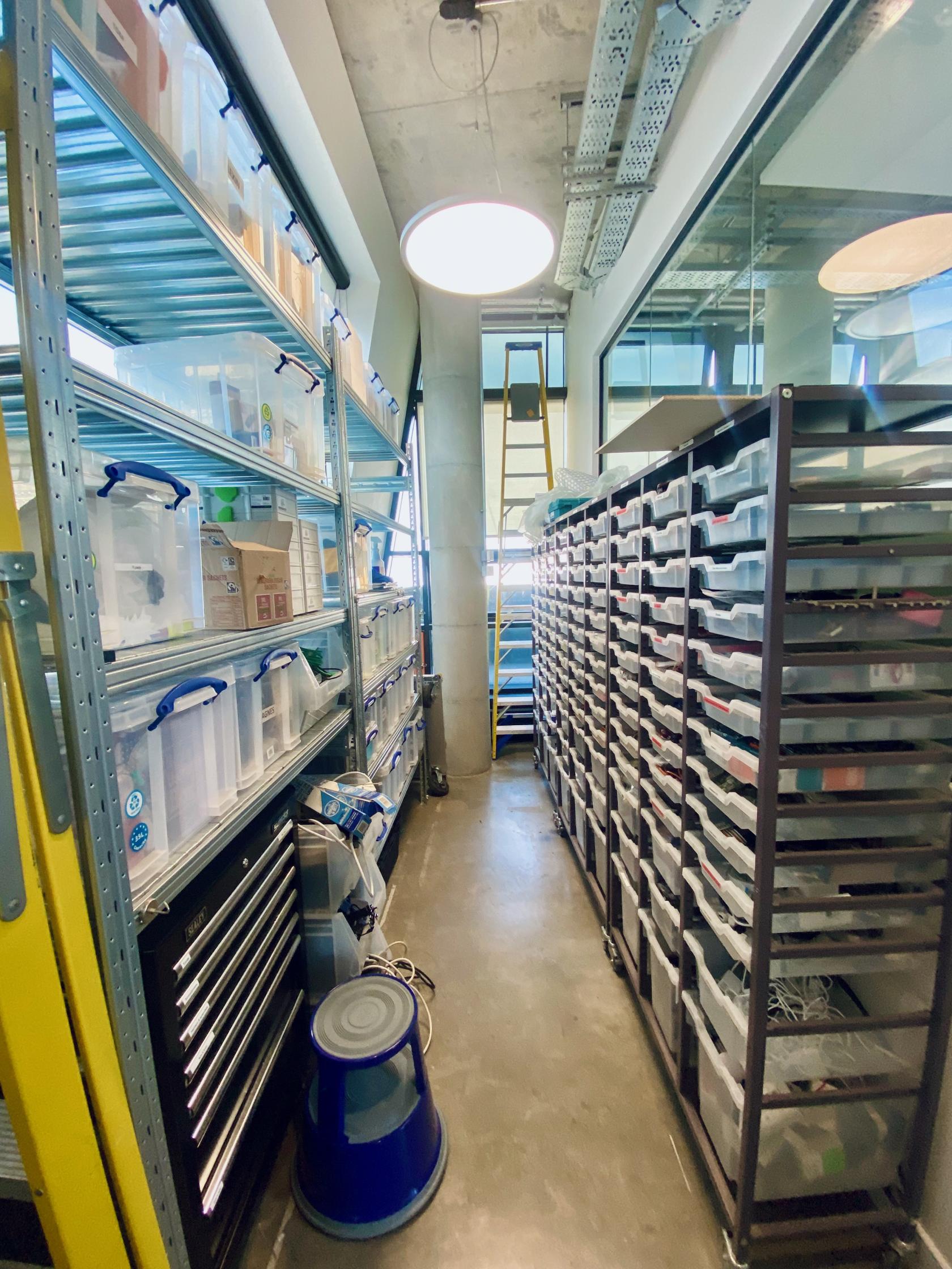 Photo of the Kit Room shelving