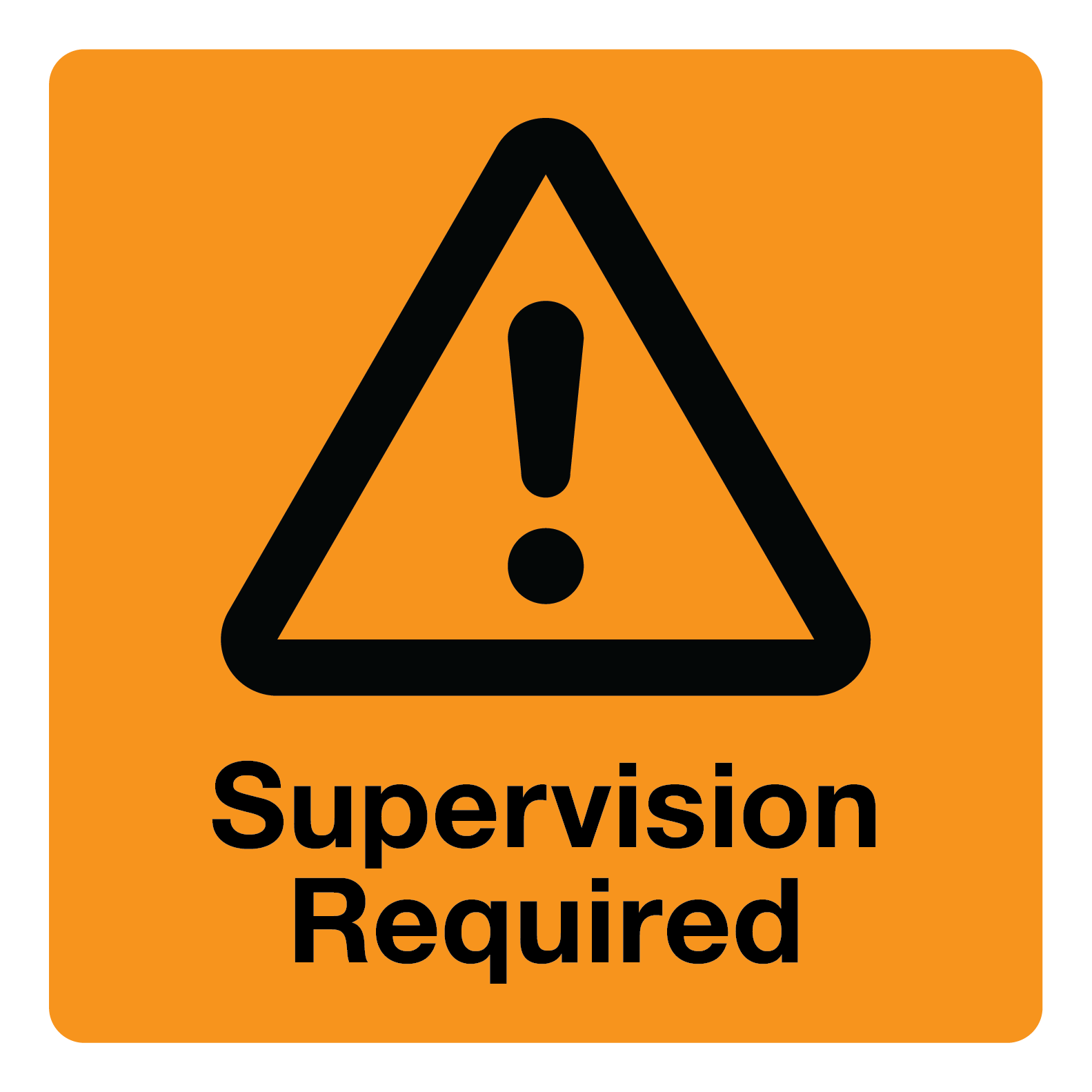 Yellow Supervision Required Sticker
