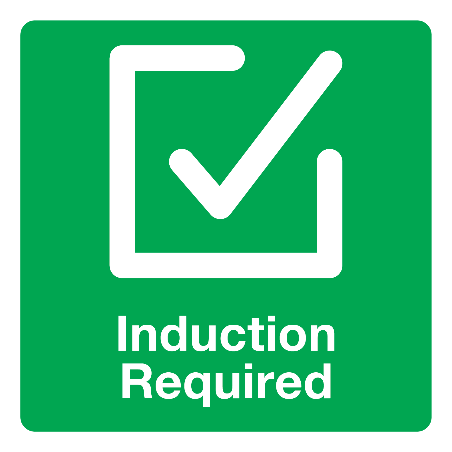 Green Induction Required Sticker