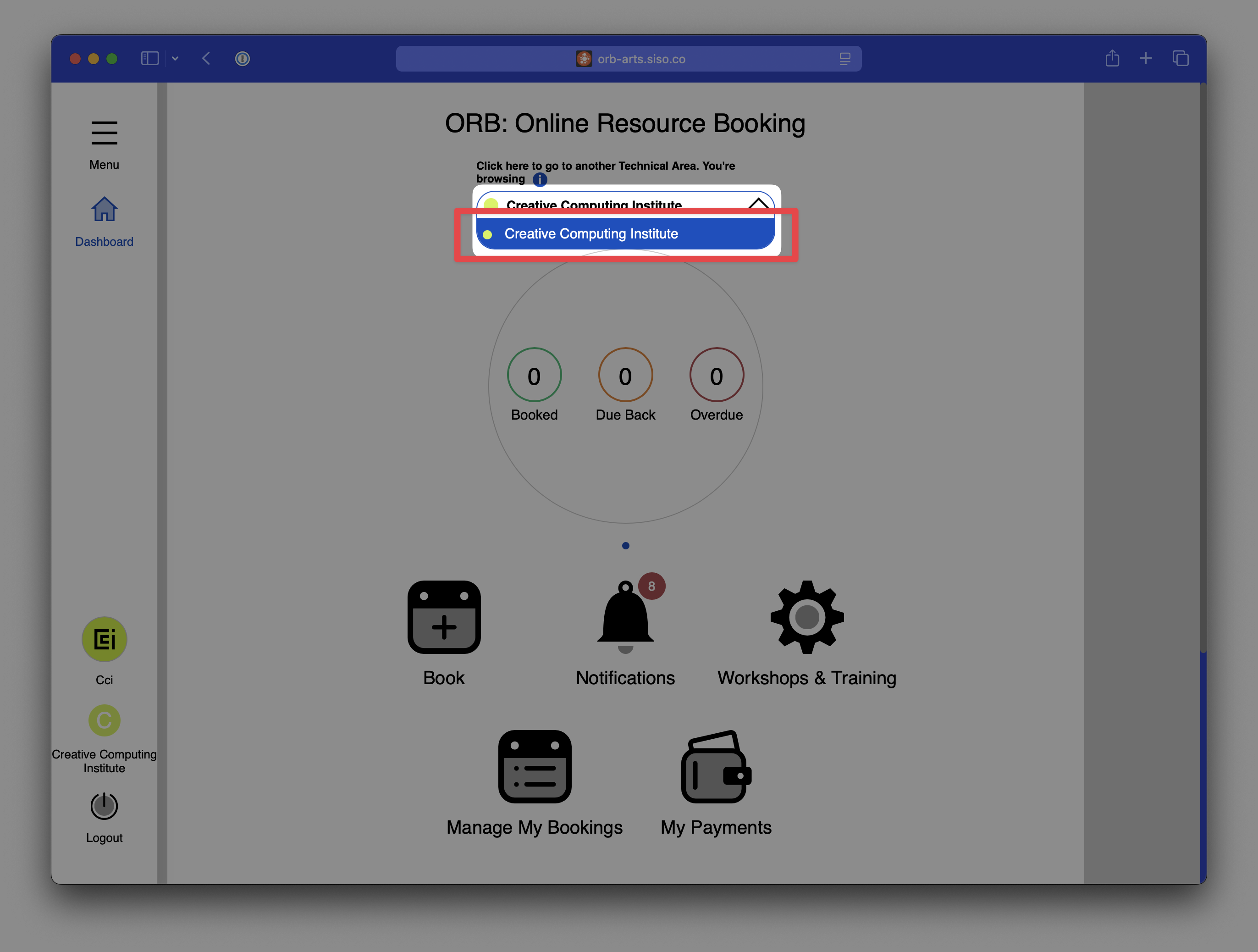 Screenshot of the change store screen.